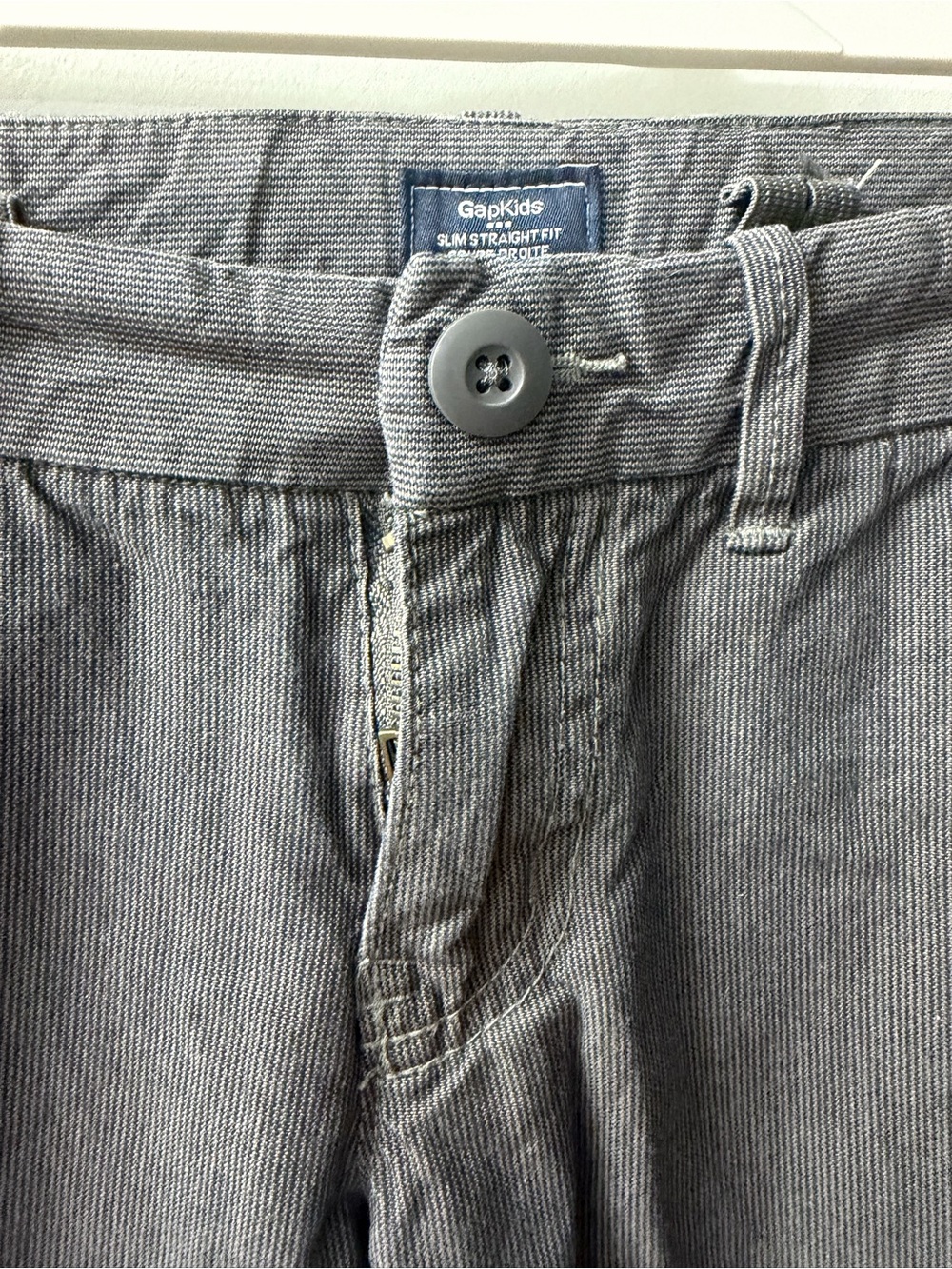 GAP Boys size 7 gray stripe Slim Straight Pants